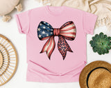 American Flag Bow graphic tee in Blossom