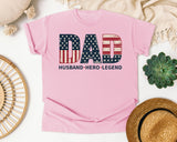 Dad Husband Hero Legend graphic tee in Blossom
