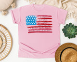Star Spangled Banner Flag graphic tee in Blossom
