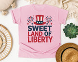 Sweet Land Of Liberty Red 3 graphic tee in Blossom