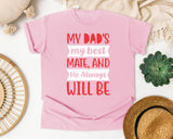 My Dad's My Best Mate Red graphic tee in Blossom