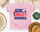 God Bless America Navy graphic tee in Blossom