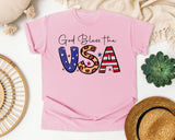 God Bless The USA Grey graphic tee in Blossom