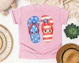 Patriotic Flip Flops graphic tee in Blossom