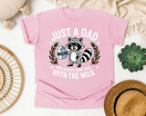 Just A Dad Who Always Came Back With The Milk Grey graphic tee in Blossom