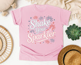 Shake Your Sparkler White graphic tee in Blossom