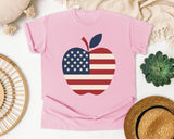 Patriotic Flag Apple graphic tee in Blossom