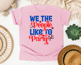 We The People Like To Party Blue graphic tee in Blossom