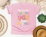 My Teacher Survived 100 Days Of Me Donut graphic tee in Blossom