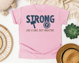 Strong Like A Dad But Mightier Navy graphic tee in Blossom