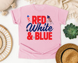 Red White And Blue graphic tee in Blossom