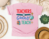 Teachers Gonna Teach Globe graphic tee in Blossom