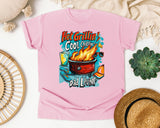 Hot Grillin Cool Chillin Dad Livin graphic tee in Blossom