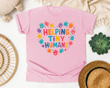 Helping Tiny Humans Handprint Heart graphic tee in Blossom