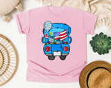 Patriotic Blue Truck graphic tee in Blossom
