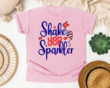 Shake Your Sparkler Navy graphic tee in Blossom