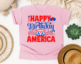 Happy Birthday America White graphic tee in Blossom