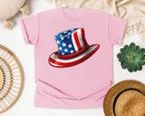 Uncle Sam Top Hat Red graphic tee in Blossom