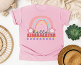 Hello Kindergarten Rainbow graphic tee in Blossom