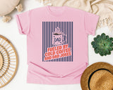 Fueled By Cold Coffee And Dad Jokes graphic tee in Blossom