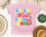 Bye Bye 5th Grade Hello Middle School Bright graphic tee in Blossom