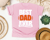 Best Dad Ever Facts Not Opinions White graphic tee in Blossom
