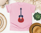 Patriotic Acoustic Guitar graphic tee in Blossom