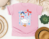 Patriotic Goose Bow graphic tee in Blossom