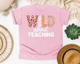 Wild About Teaching graphic tee in Blossom