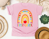 First Grade Rainbow graphic tee in Blossom
