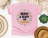 Brave And Ready For School graphic tee in Blossom
