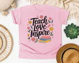 Teach Love Inspire Floral graphic tee in Blossom