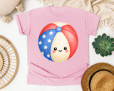 Patriotic Beach Ball graphic tee in Blossom