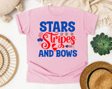 Stars Stripes And Bows Blue graphic tee in Blossom