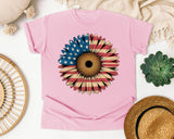 American Flag Sunflower graphic tee in Blossom