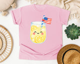 Lemonade With Flag graphic tee in Blossom