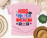 Kiss Me I'm American graphic tee in Blossom