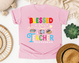 Blessed Teacher Arrow graphic tee in Blossom