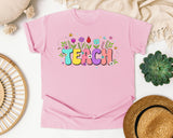 Teach Floral Pastel graphic tee in Blossom