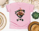 Master Of The Meat Dad Grey 3 graphic tee in Blossom
