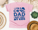 I'm A Cool Dad Just Ask My Kids Navy graphic tee in Blossom