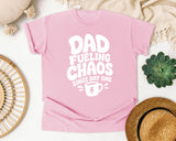 Dad Fueling Chaos Since Day One White graphic tee in Blossom