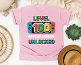 Level 100 Days Of School Unlocked graphic tee in Blossom