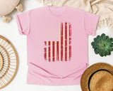 Distressed American Flag graphic tee in Blossom