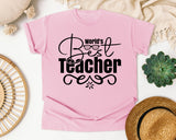 World's Best Teacher graphic tee in Blossom