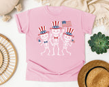 Patriotic Skeleton Trio White graphic tee in Blossom