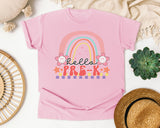 Hello Pre-K Rainbow graphic tee in Blossom