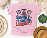 Sweet Land Of Liberty Grey 2 graphic tee in Blossom
