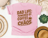 Dad Life Powered By Coffee And Chaos Brown graphic tee in Blossom
