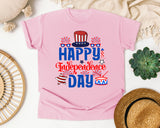 Happy Independence Day Blue graphic tee in Blossom